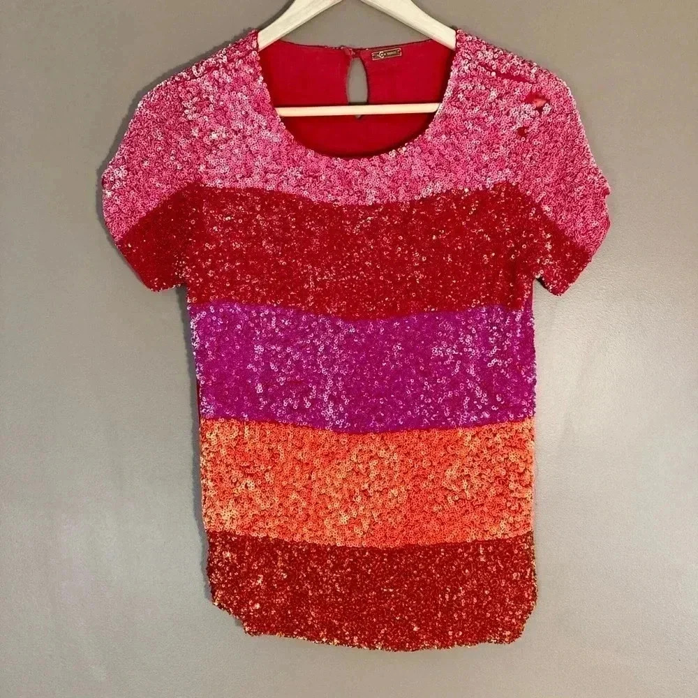 Cerruti 1881  sequin striped top